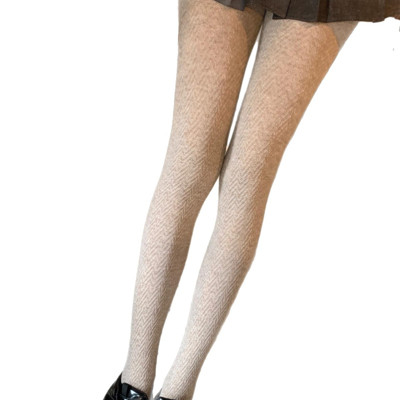 Καλσόν με πόδια, ιαπωνικού στυλ, μείγμα μαλλιού-ναιλον, παχυνμένα, μονόχρωμο σχέδιο, κατάλληλο για χειμώνα, άνοιξη και φθινόπωρο