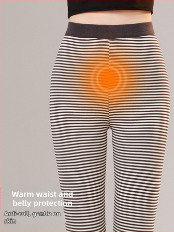 Moteriški šilti dryžuoti leggingai, aukšta elastinė, poliesterio-spandekso audinys, vidutinio tankio, siauras kirpimas, rudens 2025 leidimas