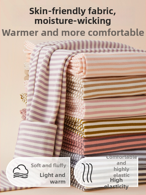 Moteriški šilti dryžuoti leggingai, aukšta elastinė, poliesterio-spandekso audinys, vidutinio tankio, siauras kirpimas, rudens 2025 leidimas