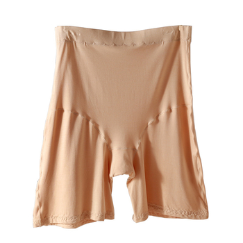 Sieviešu modal adījuma drošības bikses ar augstu jostu, vienkrāsains raksts, pret caurspīdību