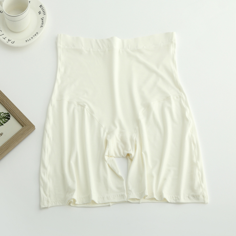 Sieviešu modal adījuma drošības bikses ar augstu jostu, vienkrāsains raksts, pret caurspīdību