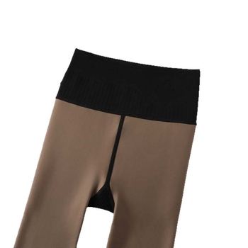 Дамски чорапогащник с висока талия и глянцов блясък, повдига дупето, антифрикционна найлонова материя, едноцветен модел, сгъстен