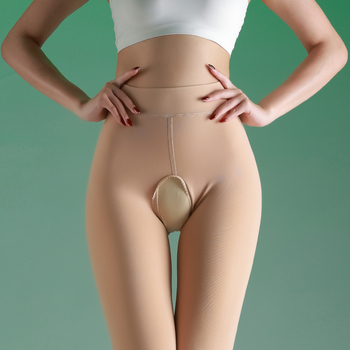 Найлонови колготки за жени – дебели, топли, секси с открит чат, едноцветни, с крачета