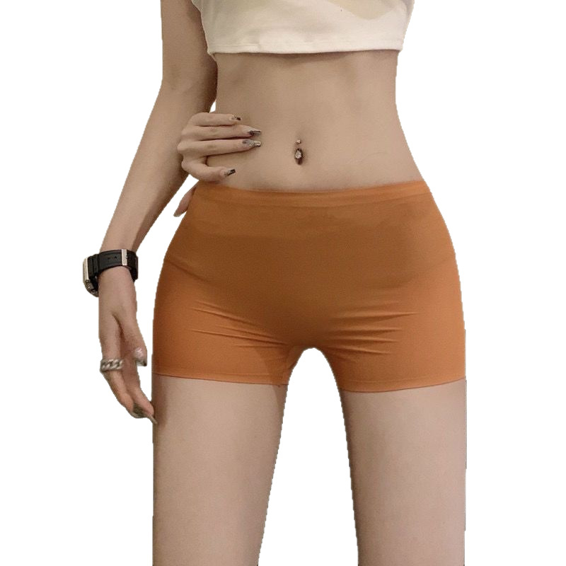 Μαύρα χωρίς ραφή σορτς ασφαλείας με ψηλή μέση για γυναίκες, νάιλον, απλή ύφανση, επένδυση καβάλου από βαμβάκι