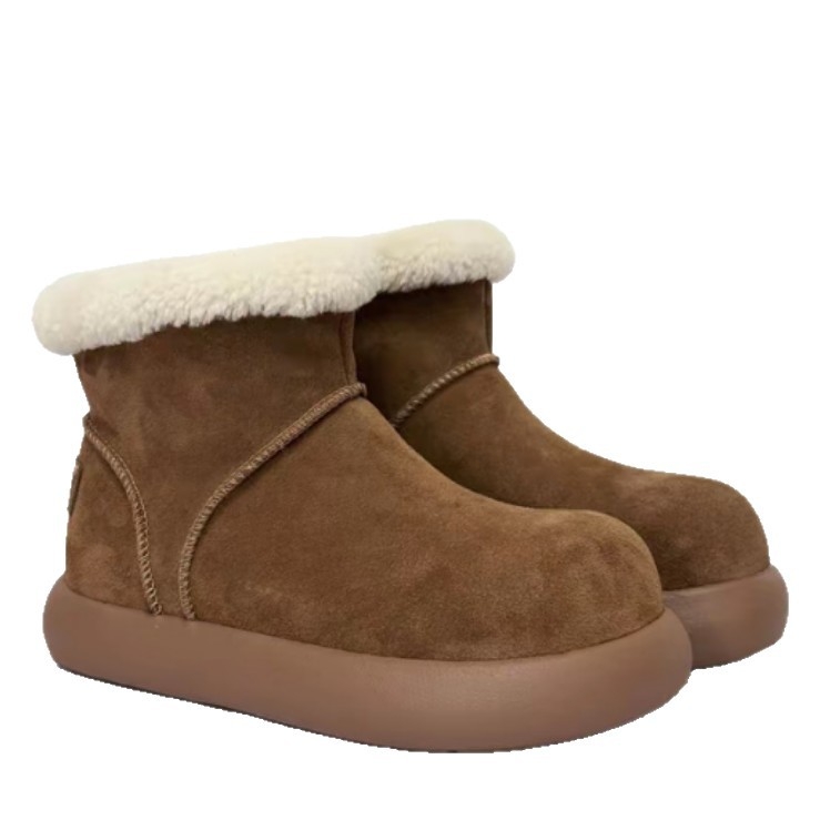 Zimske čizme za snijeg s unutarnjim povećanjem visine od 8 cm, visokim gornjim dijelom, gornji dio od telećeg nubuka (suede), vuneni ulošak, gumeni potplat (8 cm; visok gornji dio; nubuk telećeg rodu; vuneni ulošak; gumeni potplat)