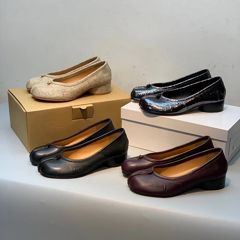 Ženske Slip-On cipele od kože krave – gornji dio od kože, ulošak od kože koze, potplat od prave kože, niski otvor, debeli pet 3–5 cm