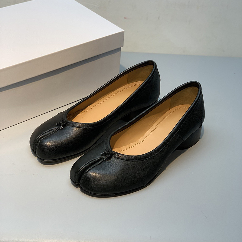 Ženske Slip-On cipele od kože krave – gornji dio od kože, ulošak od kože koze, potplat od prave kože, niski otvor, debeli pet 3–5 cm
