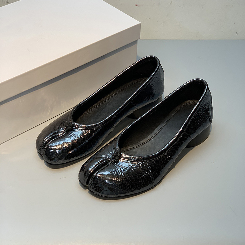 Ženske Slip-On cipele od kože krave – gornji dio od kože, ulošak od kože koze, potplat od prave kože, niski otvor, debeli pet 3–5 cm