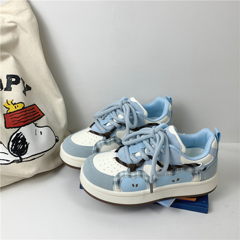 Far Wave дамски канвасови маратонки в стил Хонг Конг, есен 2025, връзки, нисък връх, PU горна част, инжекционно формована подметка