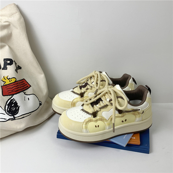 Far Wave дамски канвасови маратонки в стил Хонг Конг, есен 2025, връзки, нисък връх, PU горна част, инжекционно формована подметка