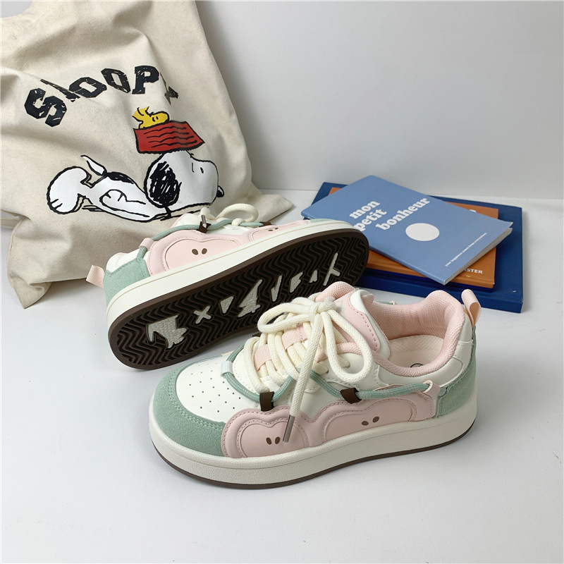 Far Wave дамски канвасови маратонки в стил Хонг Конг, есен 2025, връзки, нисък връх, PU горна част, инжекционно формована подметка