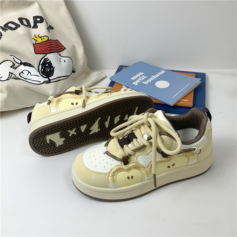 Far Wave дамски канвасови маратонки в стил Хонг Конг, есен 2025, връзки, нисък връх, PU горна част, инжекционно формована подметка