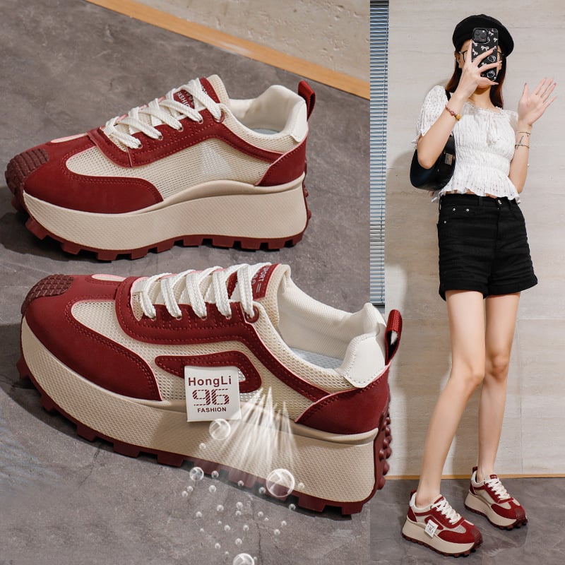 Sieviešu sporta ikdienas apavi — elpojoši, izturīgi pret nolietojumu un triecienu absorbciju; augšdaļa no sintētiskas ādas, gumijas zole; zems augšgals, iekšējā sieta oderējums