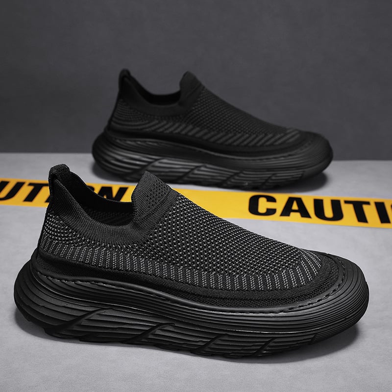 Vīriešu sportiski ikdienas kurpes ar elpojošu tīkla augšpusi, gumijas zole, EVA iekšējā zole, slip-on dizains, zema papēža