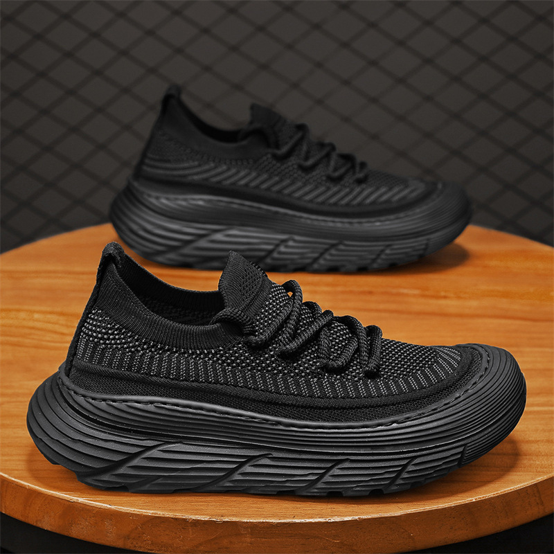 Vīriešu sportiski ikdienas kurpes ar elpojošu tīkla augšpusi, gumijas zole, EVA iekšējā zole, slip-on dizains, zema papēža