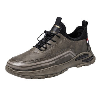 Ziemas vīriešu ikdienas sporta apavi ar augšu no sintētiskās ādas, gumijas zole, tīkla odere, elastīgā aizdare