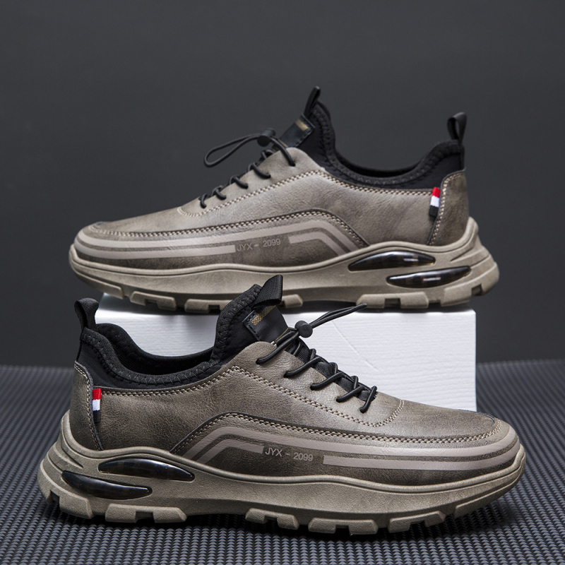 Ziemas vīriešu ikdienas sporta apavi ar augšu no sintētiskās ādas, gumijas zole, tīkla odere, elastīgā aizdare