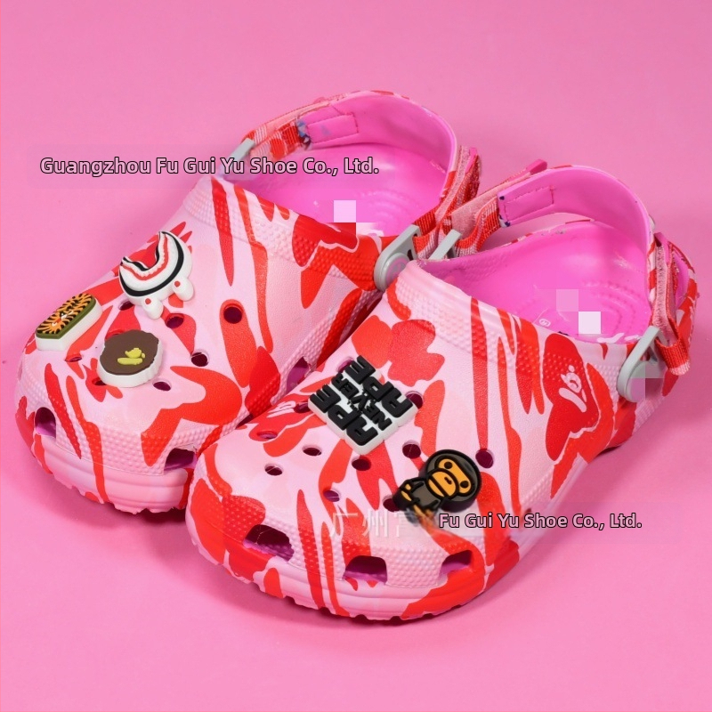 Unisex EVA klogid ahvi pea kamuflaažiga, libisemisvastane tald, Cartoon Paradise stiil, kevad 2025