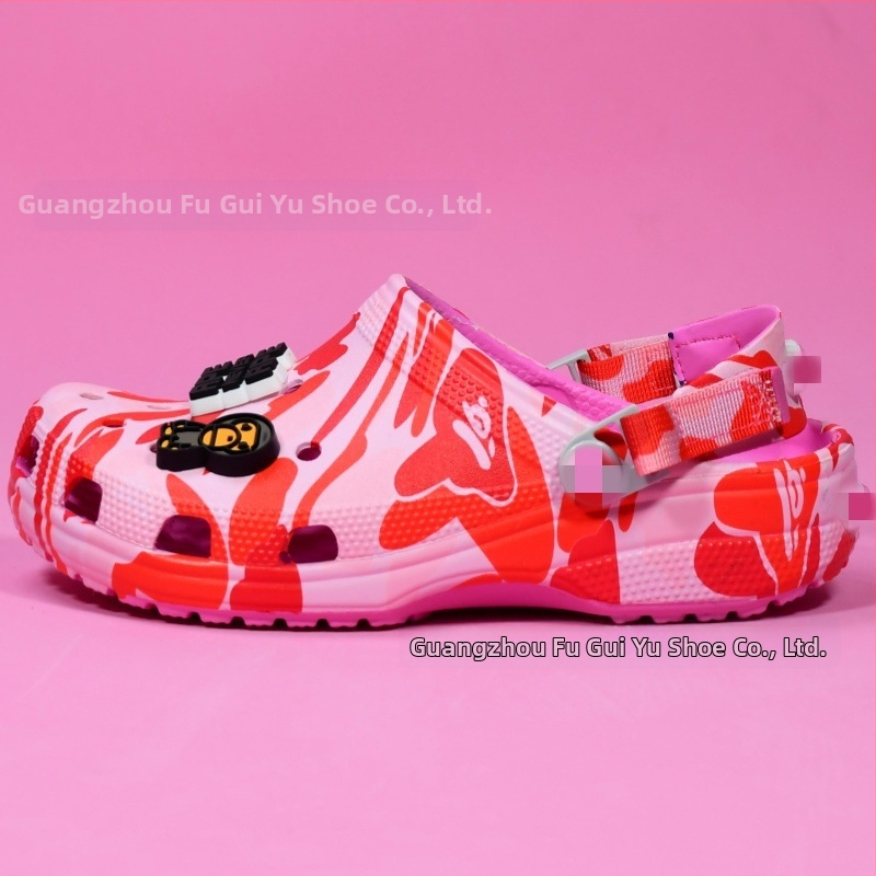 Unisex EVA kloogai su beždžionės galvos kamufliažu, neslidus padas, Cartoon Paradise stilius, 2025 m. pavasaris