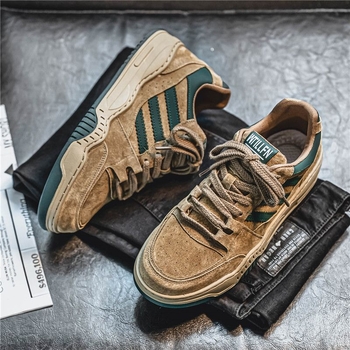 Vīriešu vaflī zoles kurpes – vieglas, elpojošas, augšdaļa no vairāku materiālu, PU zole, zems papēdis 1–3 cm, auklas