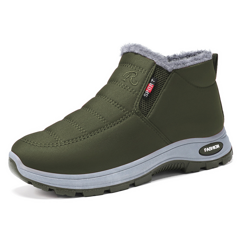 Ženske pamučne čizme s fleece podstavom, kožni gornji dio, Goodyear gumeni potplat, okrugli vrh, srednja visina pete 3–5 cm
