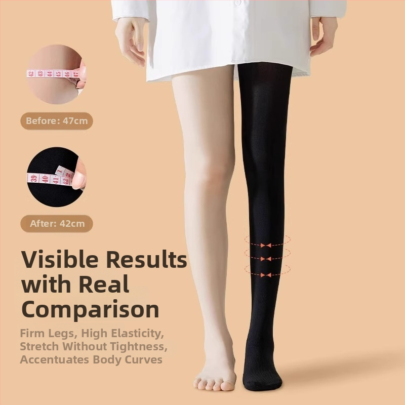 Nailoninės kompresinės kojinės moterims, vidutinio storio, su kojomis, formuoja siluetą ir pakelia sėdmenis, sugeria prakaitą, seksualus stilius.