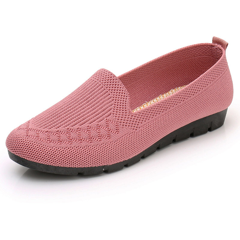 Ženske prozračne mrežaste slip-on tenisice s gumom, ravnim potpeticama, plitkim otvorom, platnenom uloškom — ljeto