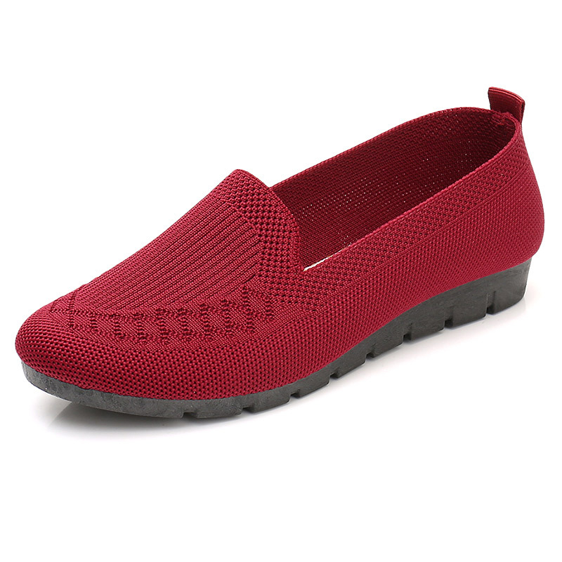 Ženske prozračne mrežaste slip-on tenisice s gumom, ravnim potpeticama, plitkim otvorom, platnenom uloškom — ljeto