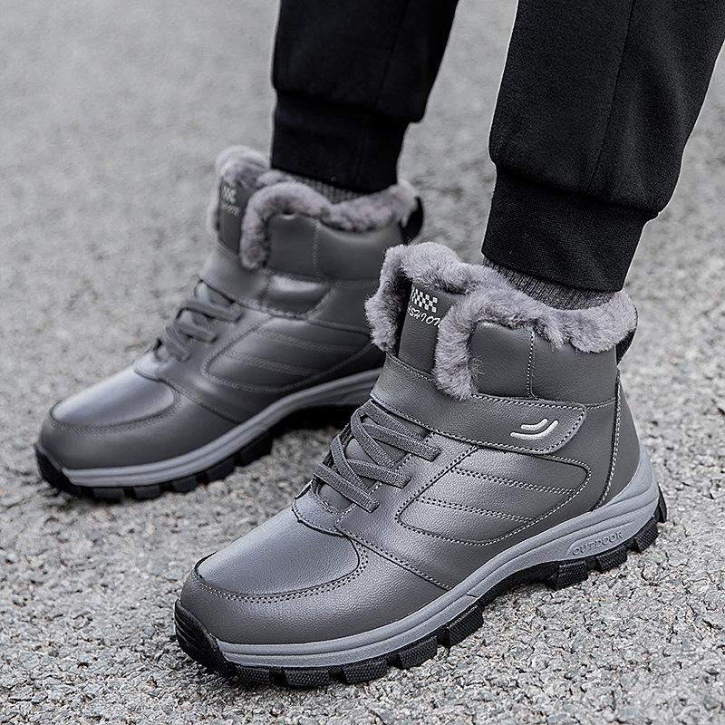 Zimske pamučne cipele s visokim vrhom i Velcro kopčom, unisex, okrugli vrh, gumeni potplat
