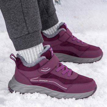 Унисекс зимни обувки за ходене, TPU горнище, закопчаване с велкро, кръгъл нос, нисък ток 1-3 см