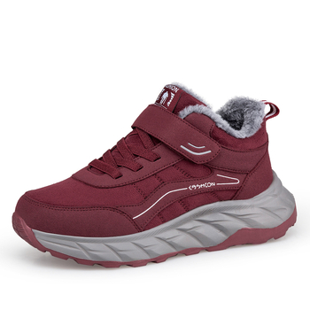 Унисекс зимни обувки за ходене, TPU горнище, закопчаване с велкро, кръгъл нос, нисък ток 1-3 см