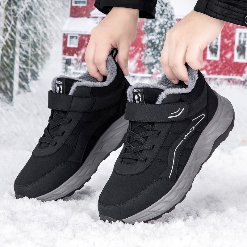 Унисекс зимни обувки за ходене, TPU горнище, закопчаване с велкро, кръгъл нос, нисък ток 1-3 см