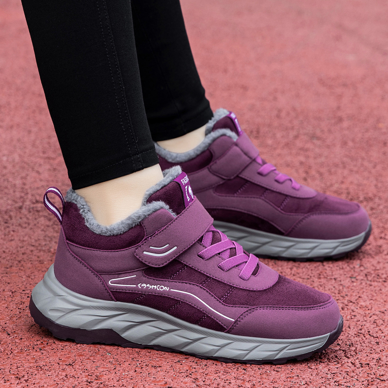 Унисекс зимни обувки за ходене, TPU горнище, закопчаване с велкро, кръгъл нос, нисък ток 1-3 см