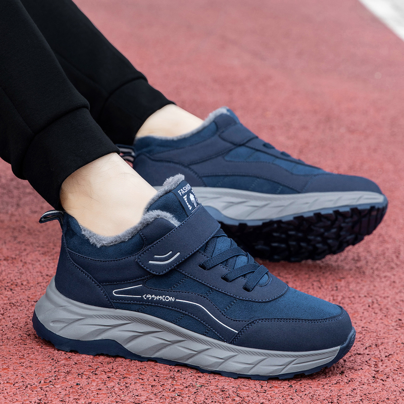 Унисекс зимни обувки за ходене, TPU горнище, закопчаване с велкро, кръгъл нос, нисък ток 1-3 см