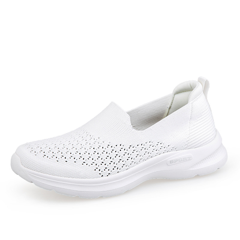 Ženske cipele za srednje i starije majke, prozračni gornji dio od tkanine, okrugli vrh, ploska potplat MD, slip-on, tekstilna uložak