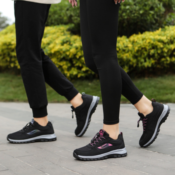 Унисекс обувки за ходене за възрастни, мрежеста горна част, антихлъзгаща подметка, кръгъл нос, нисък ток 1–3 cm, еластична лента, подходящи за пролетта