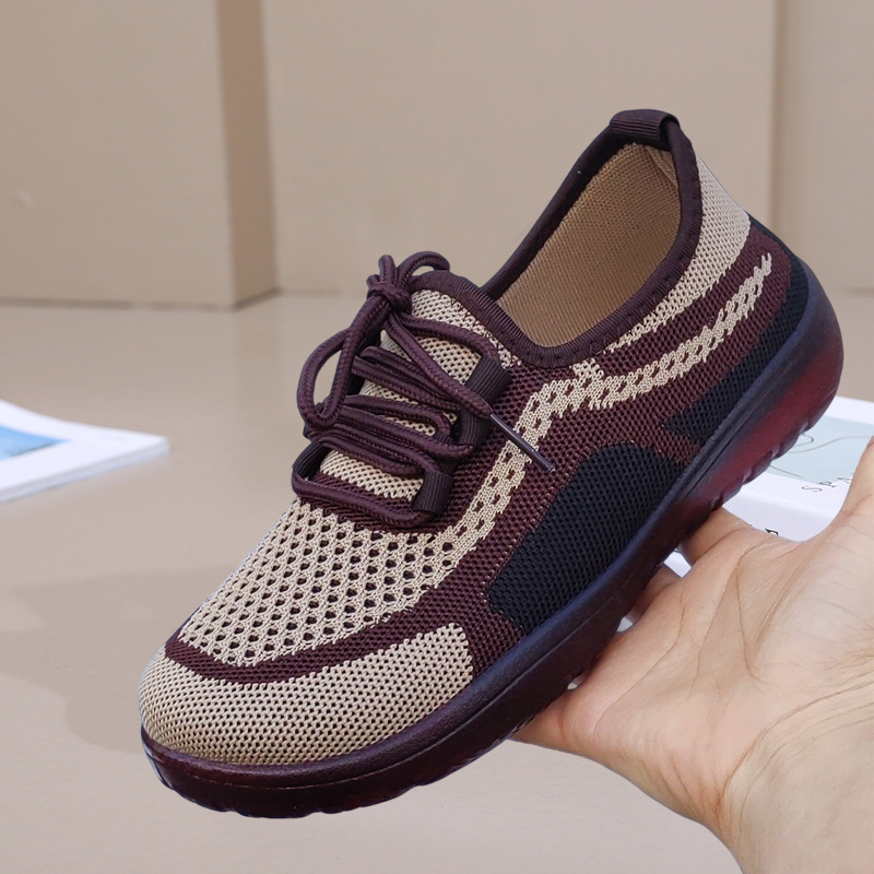 Moteriški Old Beijing audiniai bateliai – kvėpuojanti viršutinė dalis iš mezgimo medžiagos, PVC padas, PU įdėklas, apvalus pirštas