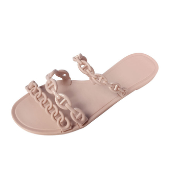 Jybelinda Ženske PVC jelly sandale sa suede teksturom na gornjoj strani, ploska potpetica, PVC đon injekcijskom tehnologijom
