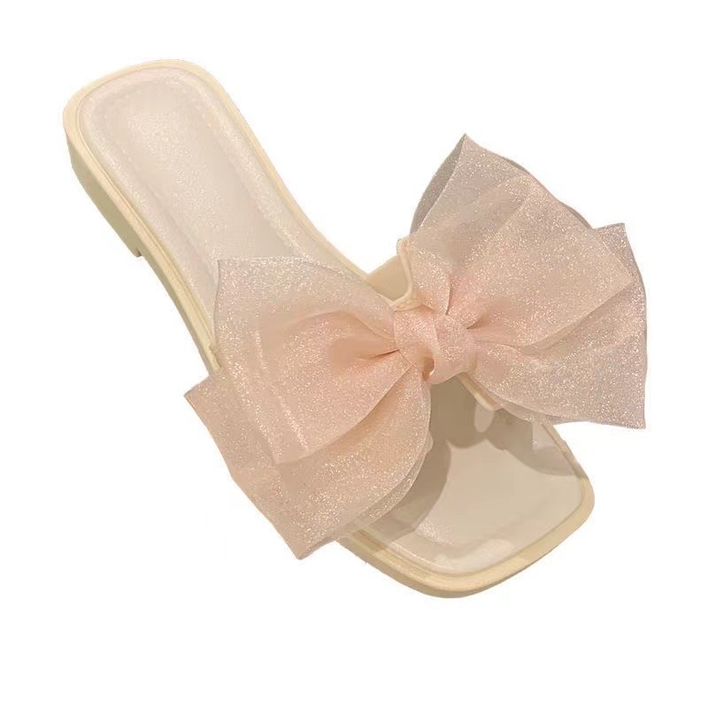 Ženske platforme sandale s mrežastom mašnicom, PVC gornji dio i potplat, protuklizni potplat, 11 cm platforma