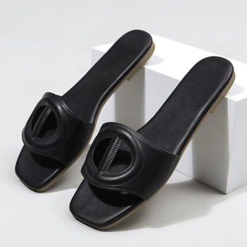 Ženske ljetne ravne sandale – PU gornji dio, PU podstava, TPR potplat, debljina potplata 0–3 cm, ravna peta