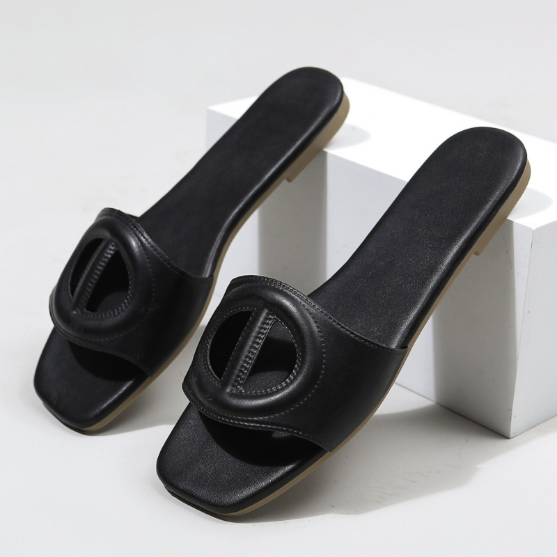 Ženske ljetne ravne sandale – PU gornji dio, PU podstava, TPR potplat, debljina potplata 0–3 cm, ravna peta