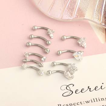 Piercing pentru sprâncene din oțel inoxidabil, formă inimă, placare electrolitică, stil unisex etnic