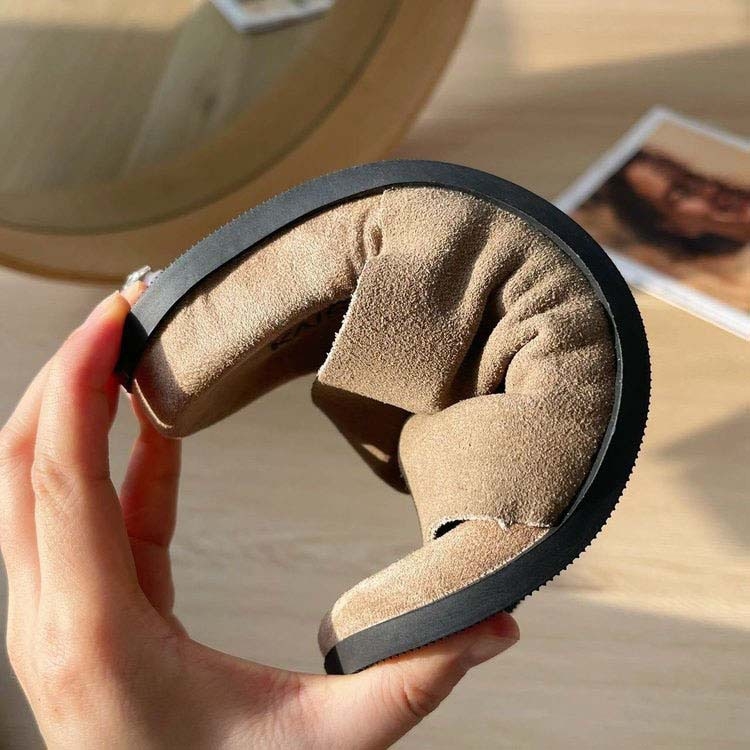 Ženske slip-on sandale od velura, dišuće, gumena ravna potplata, svakodnevna upotreba, debljina potplata 0–3 cm