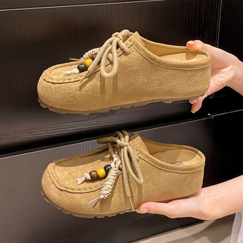 Sandale pentru femei, în stil Birkenstock, cu deget închis, slip-on, cu talpă groasă pentru creșterea înălțimii (partea superioară: nubuc de vițel; talpă: EVA; grosimea talpii: 0–3 cm; toc plat)