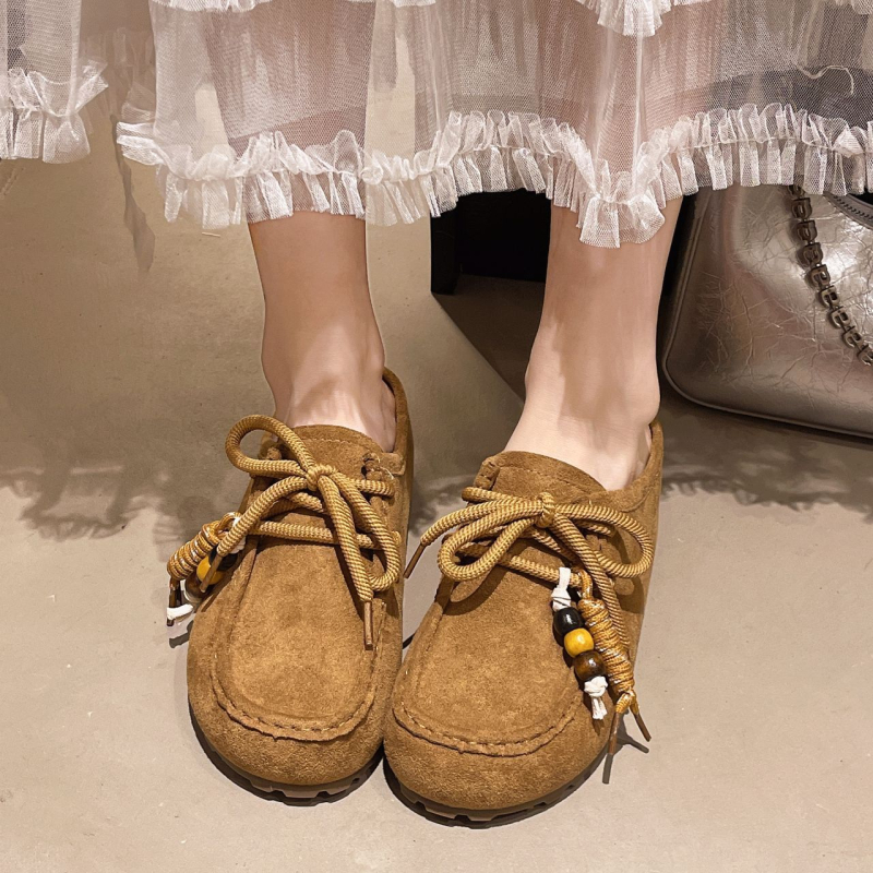 Sandale pentru femei, în stil Birkenstock, cu deget închis, slip-on, cu talpă groasă pentru creșterea înălțimii (partea superioară: nubuc de vițel; talpă: EVA; grosimea talpii: 0–3 cm; toc plat)