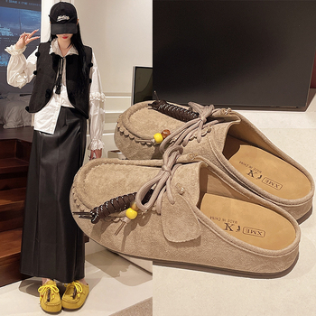 Moterys bateliai su stora padu, apvalia nosimi, velūrinė viršutinė dalis, guminis padas, aukštį didinanti įdėklas, slip-on