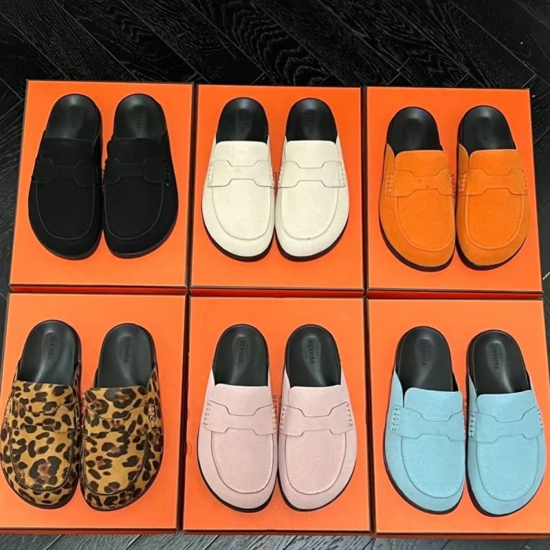 Sieviešu Baotou stila ādas mule ar biezu 3–5 cm zoli, iekšējā odere no cūku ādas, gumijas ārējā zole