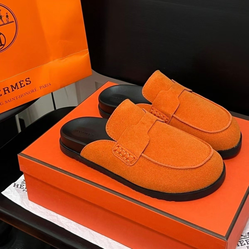 Sieviešu Baotou stila ādas mule ar biezu 3–5 cm zoli, iekšējā odere no cūku ādas, gumijas ārējā zole