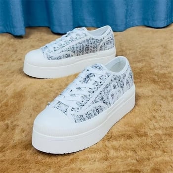 Rhoades pantofi dama din pânză, talpă groasă, șireturi, înălțimea părții superioare 3–7 cm, talpă din cauciuc, căptușeală din lână de miel, culoare solidă, toamnă 2024