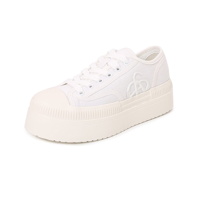 Rhoades pantofi dama din pânză, talpă groasă, șireturi, înălțimea părții superioare 3–7 cm, talpă din cauciuc, căptușeală din lână de miel, culoare solidă, toamnă 2024